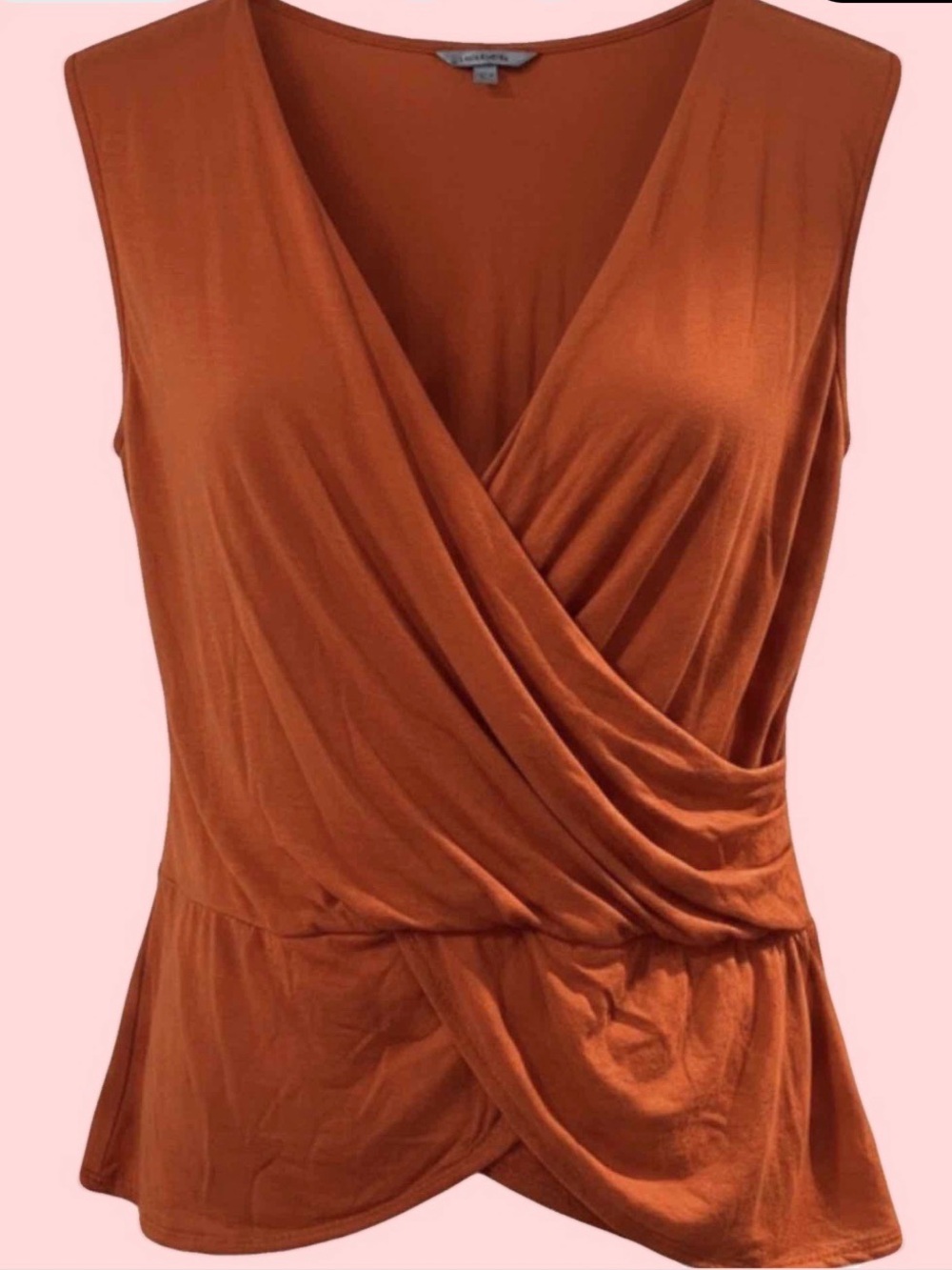 Beachcore Leifnotes Sleeveless Wrap Peplum Tank Top